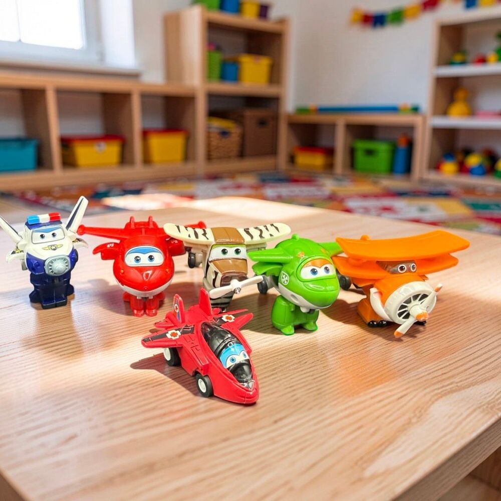 Super Wings Transform-a-Bots Airplane Jett Paul Grand Albert Bello 1 Pullback A7